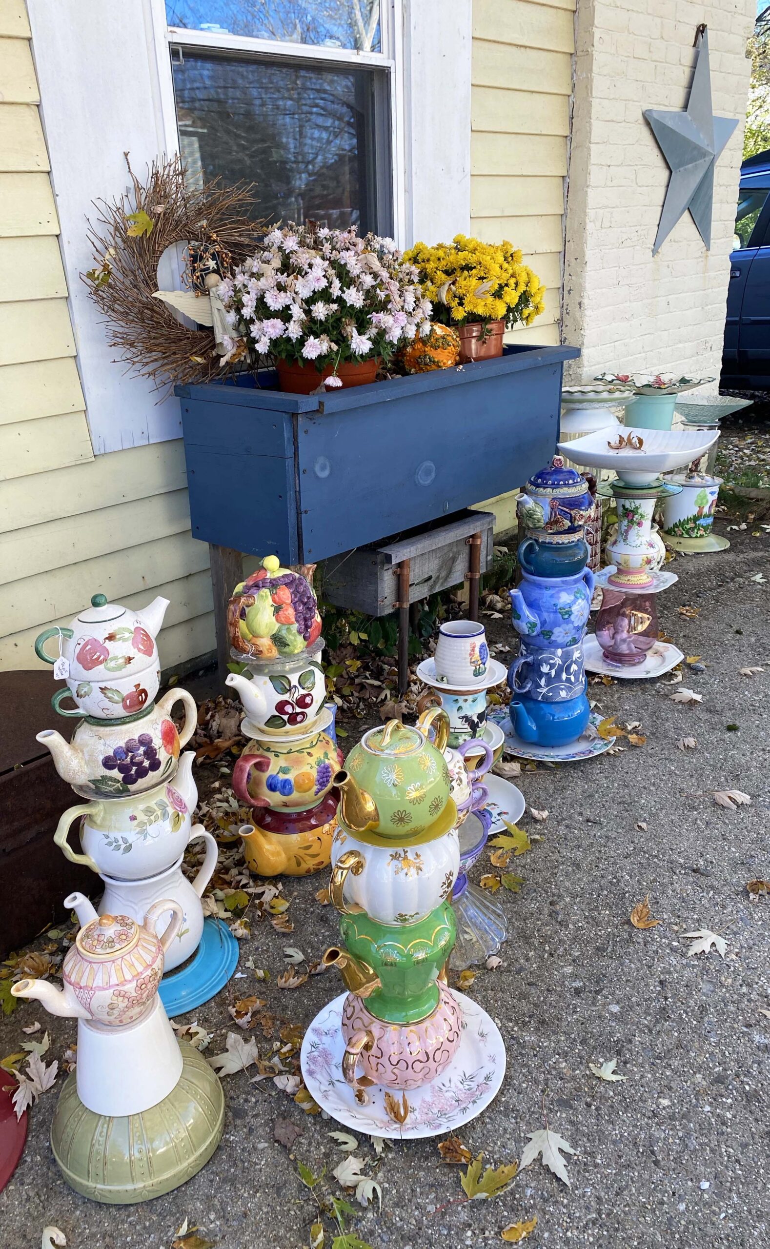 Stacked tea pot art