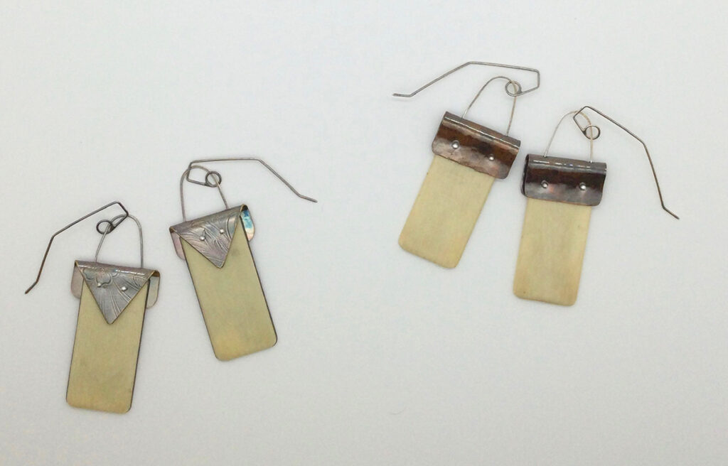 Rectangle earrings by Jo Shields