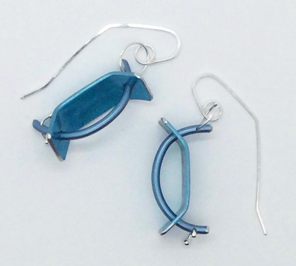 Blue earrings by Jo Sheilds