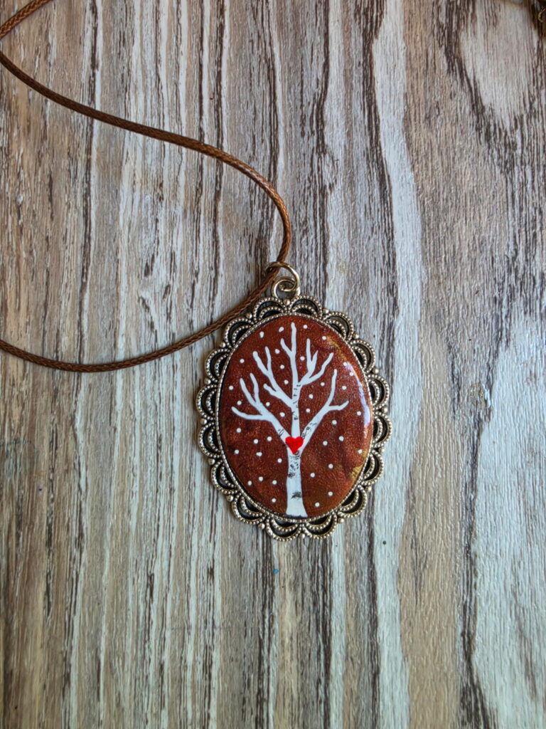 Handmade necklace by Sabrina Leclerc at Coyote Trail Farm